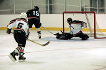Former Nanook Goaltender Dan Stephl shuts the door on Patrick Shepard Former Nanook Goaltender Dan Stephl shuts the door on Patrick Shepard